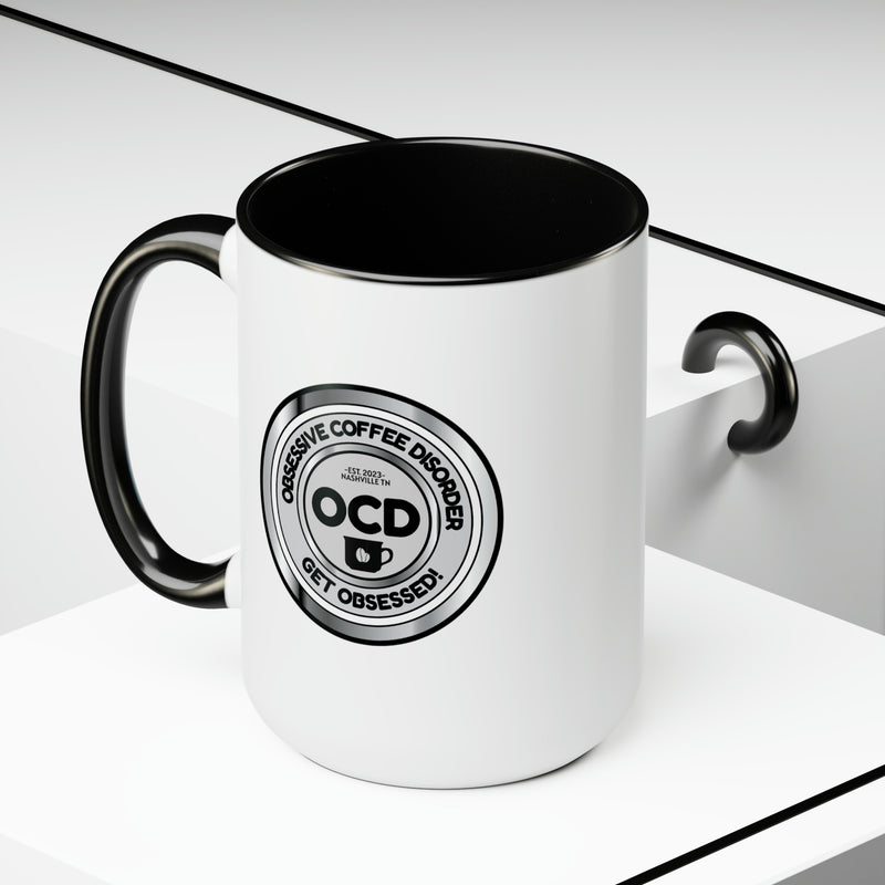 Two-Tone Coffee Mugs, 15oz of