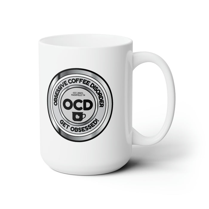 White OCD Logo Ceramic Mug 15oz