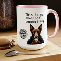 Emotional Support Mug Glossy Two-Tone Coffee Mugs, 15oz