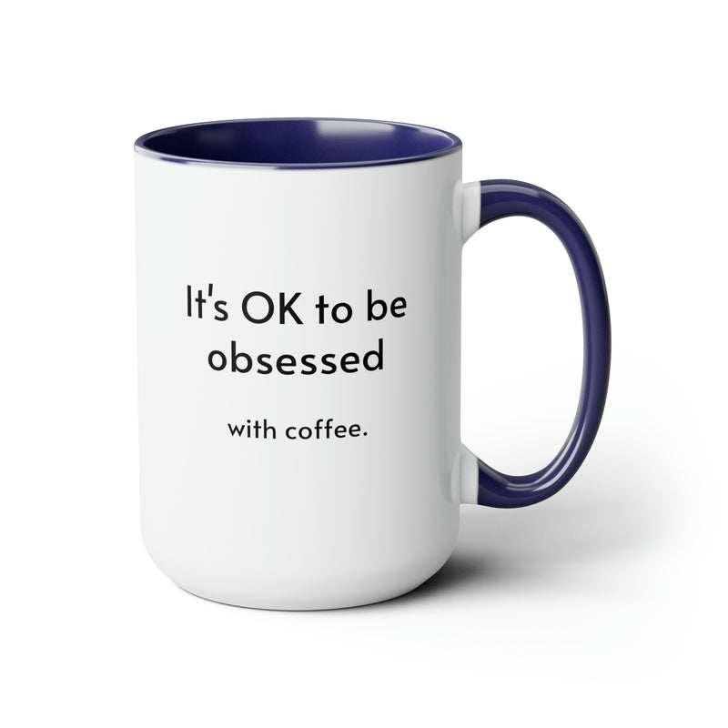 Two-Tone Coffee Mugs, 15oz of