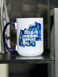 Emotional Support Colorful Ceramic Mug 15oz