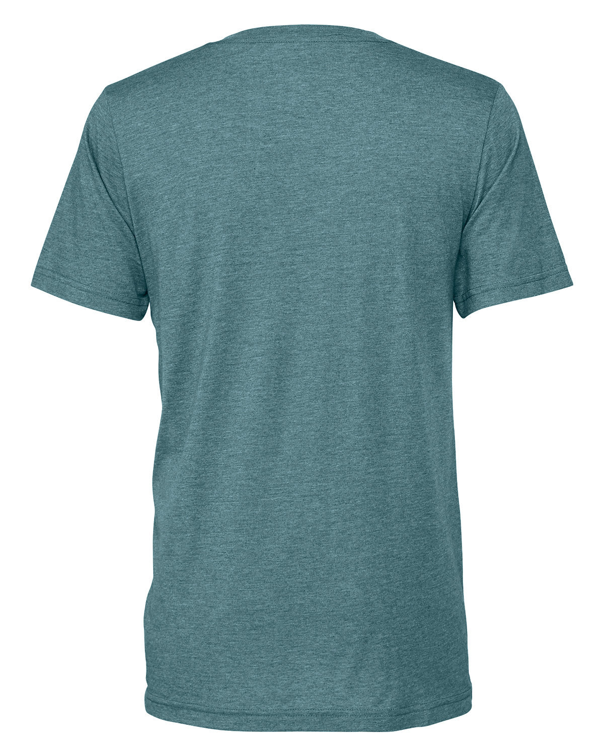 T-shirt, v-neck, cotton-poly, Heather Deep Teal – Obsessive Coffee