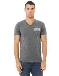 T-shirt, v-neck, cotton-poly, Deep Heather