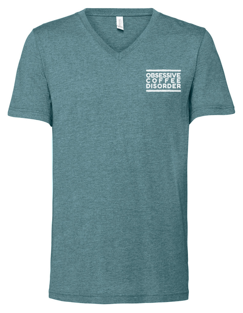 T-shirt, v-neck, cotton-poly, Heather Deep Teal