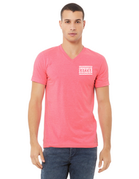 T-shirt, v-neck, cotton-poly, Neon Pink